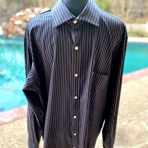 Black & Grey, long sleeve, Dress Shirt, size XXL
